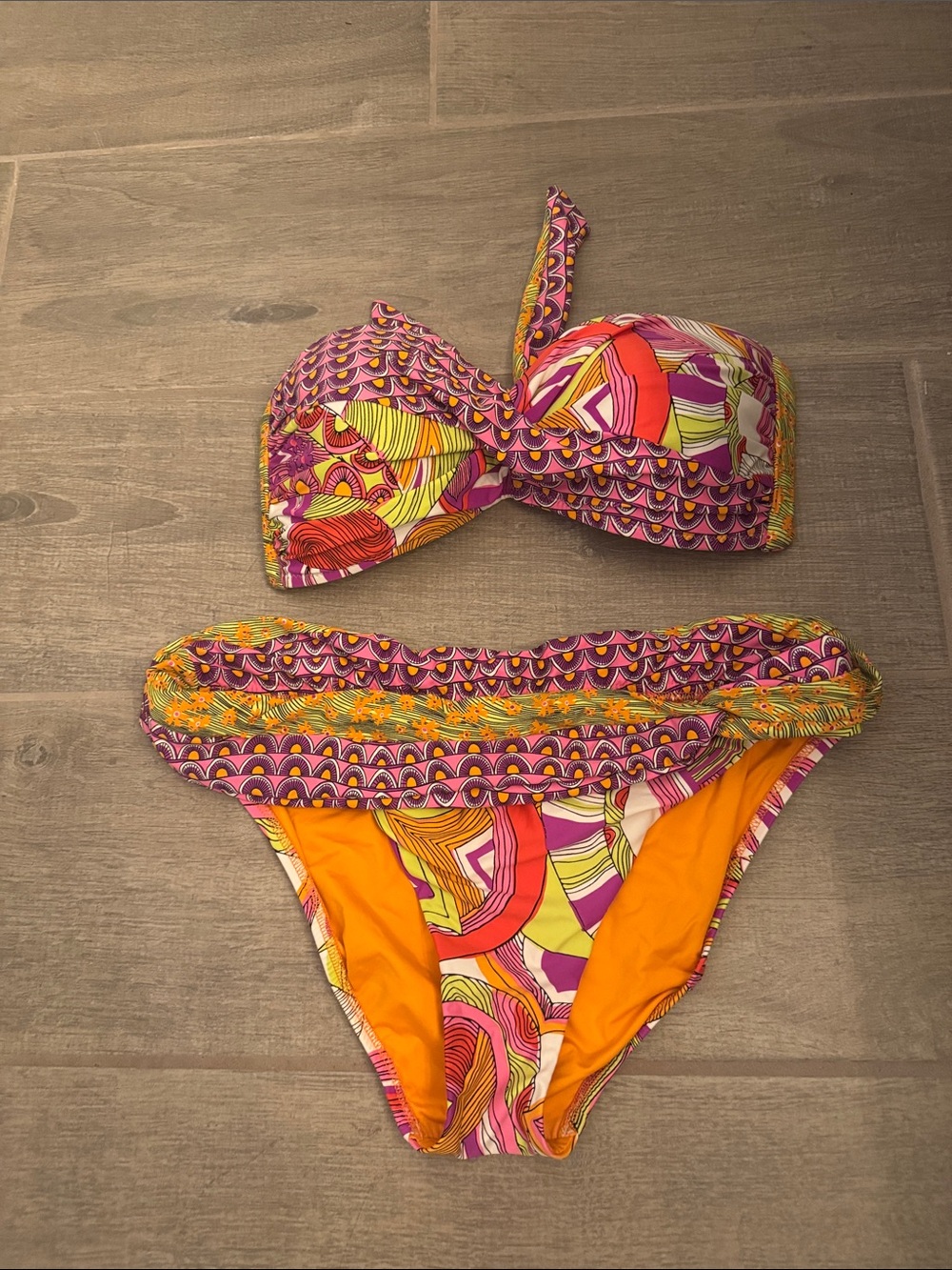 Trina Turk  Two piece Swim Set in Orange and Multicolor